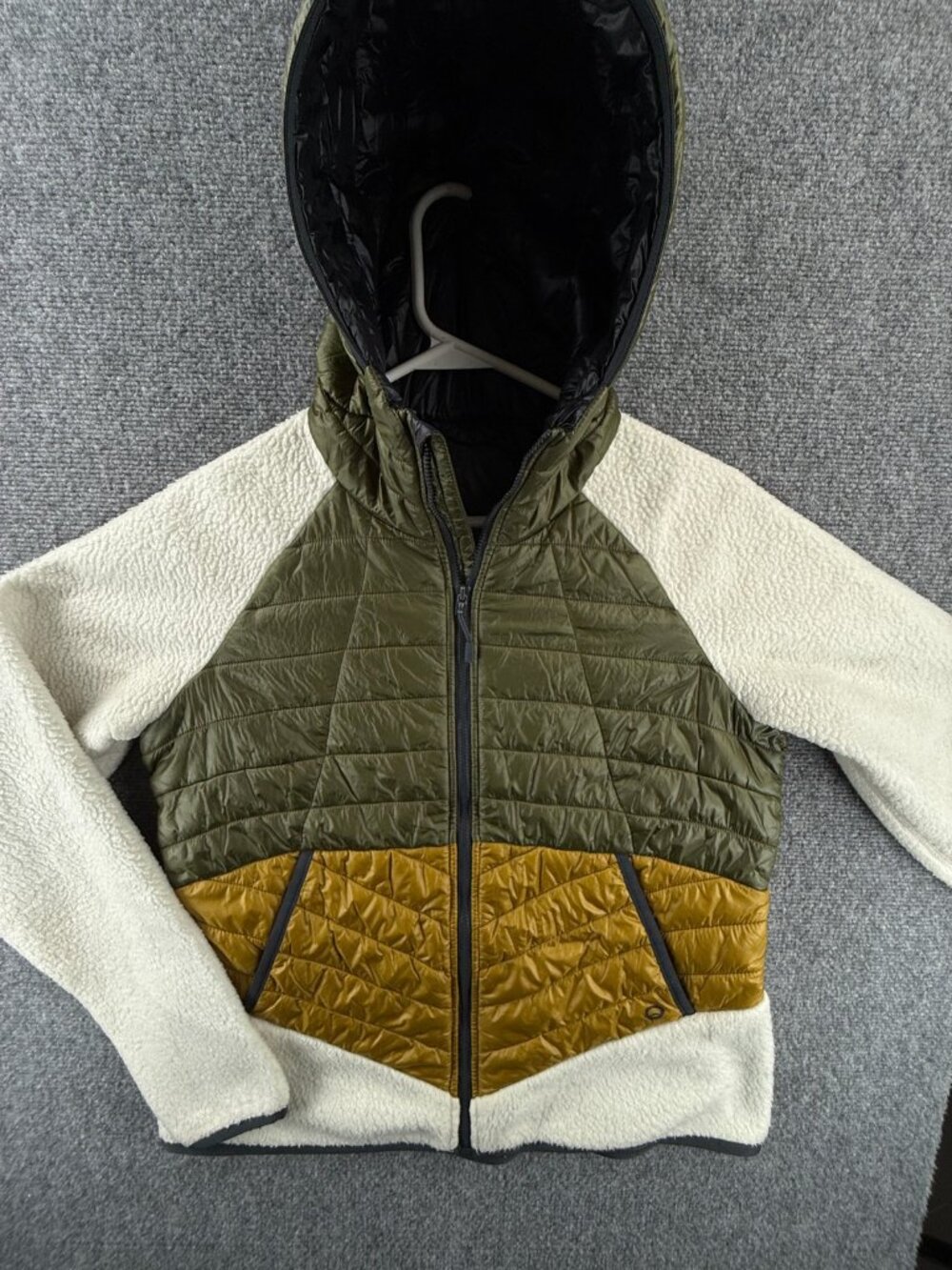 Mountain Hardwear Altius Green Small Nylon Puffer Fleece Jacket Womens Logo - Picture 1 of 16